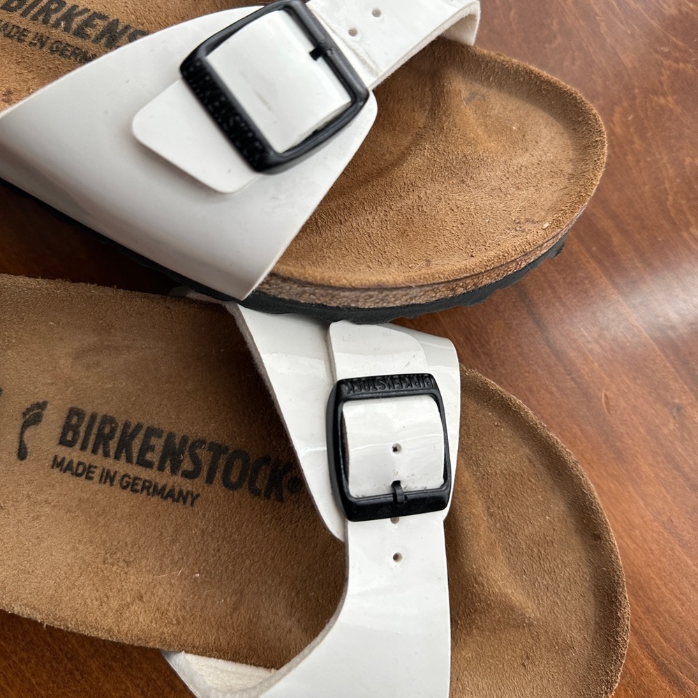 Used, Birkenstock Madrid sandals - glossy white, 37 narrow